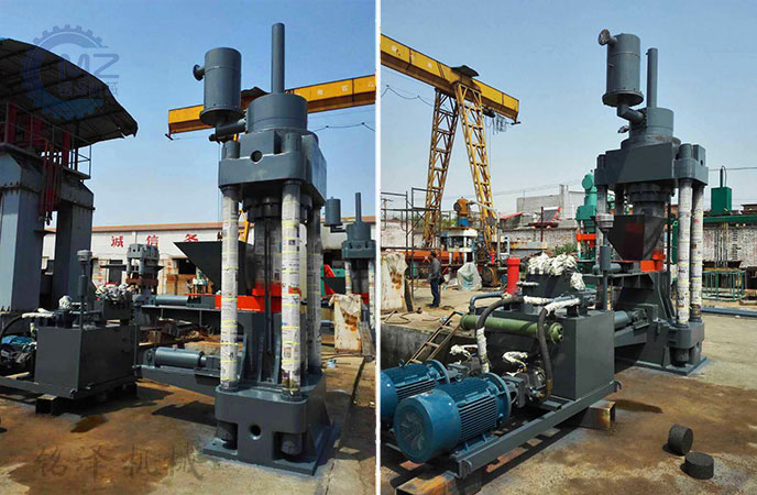 3臺全自動金屬屑液壓壓塊機發貨現場